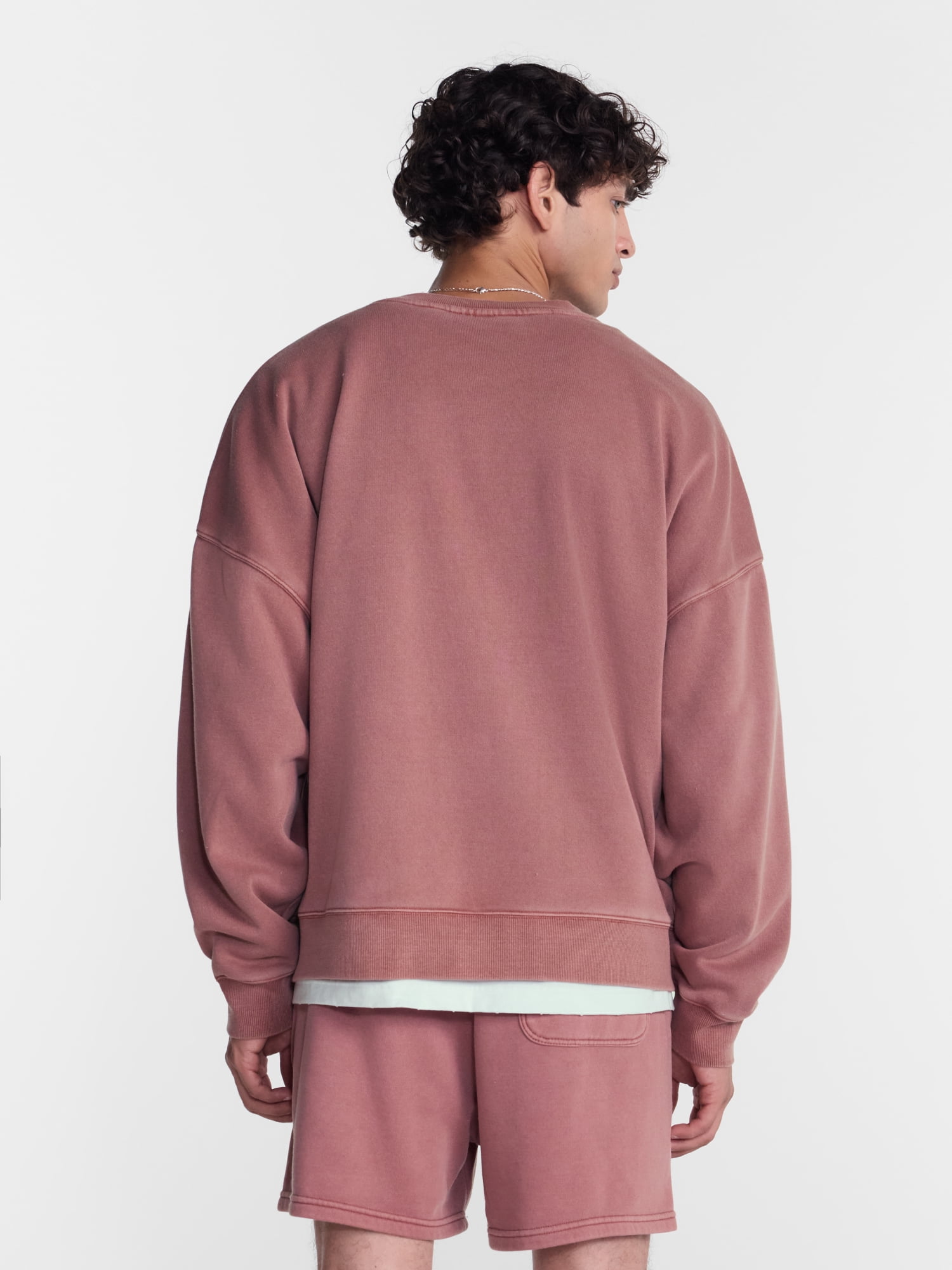 No Boundaries Crewneck Fleece Sweatshirt with Long Sleeves, Men's XS-4XLT