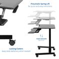 thumbnail image 3 of VIVO Black Pneumatic 36" Mobile Height Adjustable Two Platform Standing Desk, 3 of 8