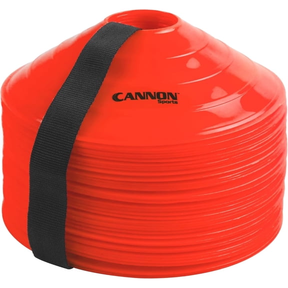 Cannon Sports Cones for Agility Training and Drills – 40 Pack Heavy Duty Training Cones with Carry Strap – Perfect for Football, Basketball, Hockey, Soccer & Running Drills (40 Pack, Orange, 8 inch)