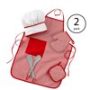 KidKraft Tasty Treats Kids Chef Playset w/ Apron Mitts & Spoon, Red (2 Pack)