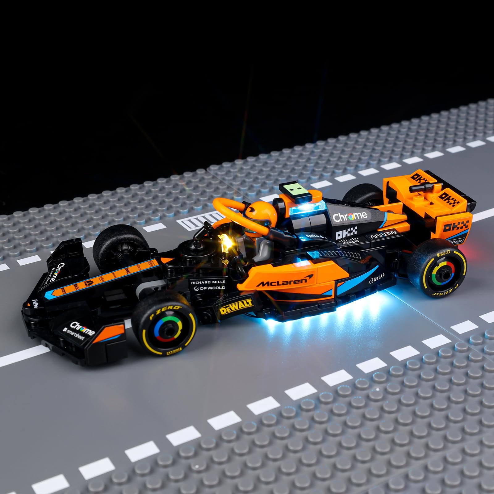Kyglaring LED Light Kit for Lego Speed Champions 2023 McLaren Formula 1 Race Car Toy (No Model)-The Lighting Set Compatible with LEGO Racing Vehicle 76919 (Classic Version)