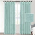 thumbnail image 2 of Linen Blended Half-transparent Curtain Cloth Room Bedroom Curtain Solid Color Light Luxury Window Curtain Window - 2 Pieces 52"*63", 2 of 9