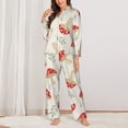 thumbnail image 2 of Balery Cartoon Flat Mushrooms Conjunto de Pijama con Estampado para Mujer, Conjunto de Dos Piezas con Manga Larga, Ropa de Dormir Suave con Bolsillos, Pijamas Cómodos-Medium, 2 of 7