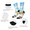 thumbnail image 3 of Bingfone Compression Socks for Women and Men Long Socks for Running Athletic Cycling Nurse- French Bulldog Sunflowers Bubbles, 3 of 6