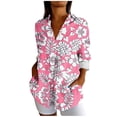 thumbnail image 4 of NTACZA Business Women's Long Sleeve Tops Boho Floral Printed Button Down Shirt Tropical Womens Shirts Casual XL, 4 of 6