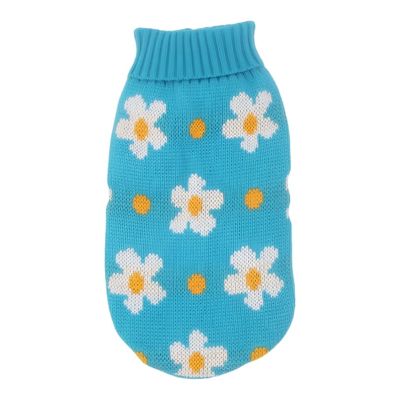 TELOLY 1Pcs Cat Sweater,Acrylic Dog Shirts,Small Dog Sweater,Blue,Xxl