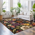 thumbnail image 3 of Area Rugs 4'x6'. Orange Flower Carpet Runner Indoor Outdoor Rugs Home Decor Aesthetic, Sunflower Watercolor Plant Floral Leaf Non Slip Mats Washable Accent Rug for Living Room Bedroom, 3 of 8