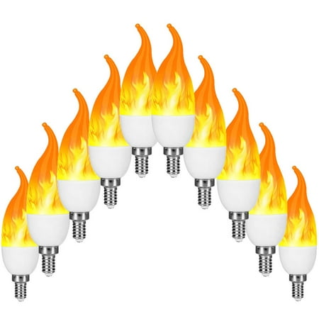 

gluttony Flame Light Bulb E12 LED Flickering Flameless Warm White Simulated Fire Effect Tip Candelabra Bulbs For Holiday Party Home Decoration 1/2/4/6/10Pcs