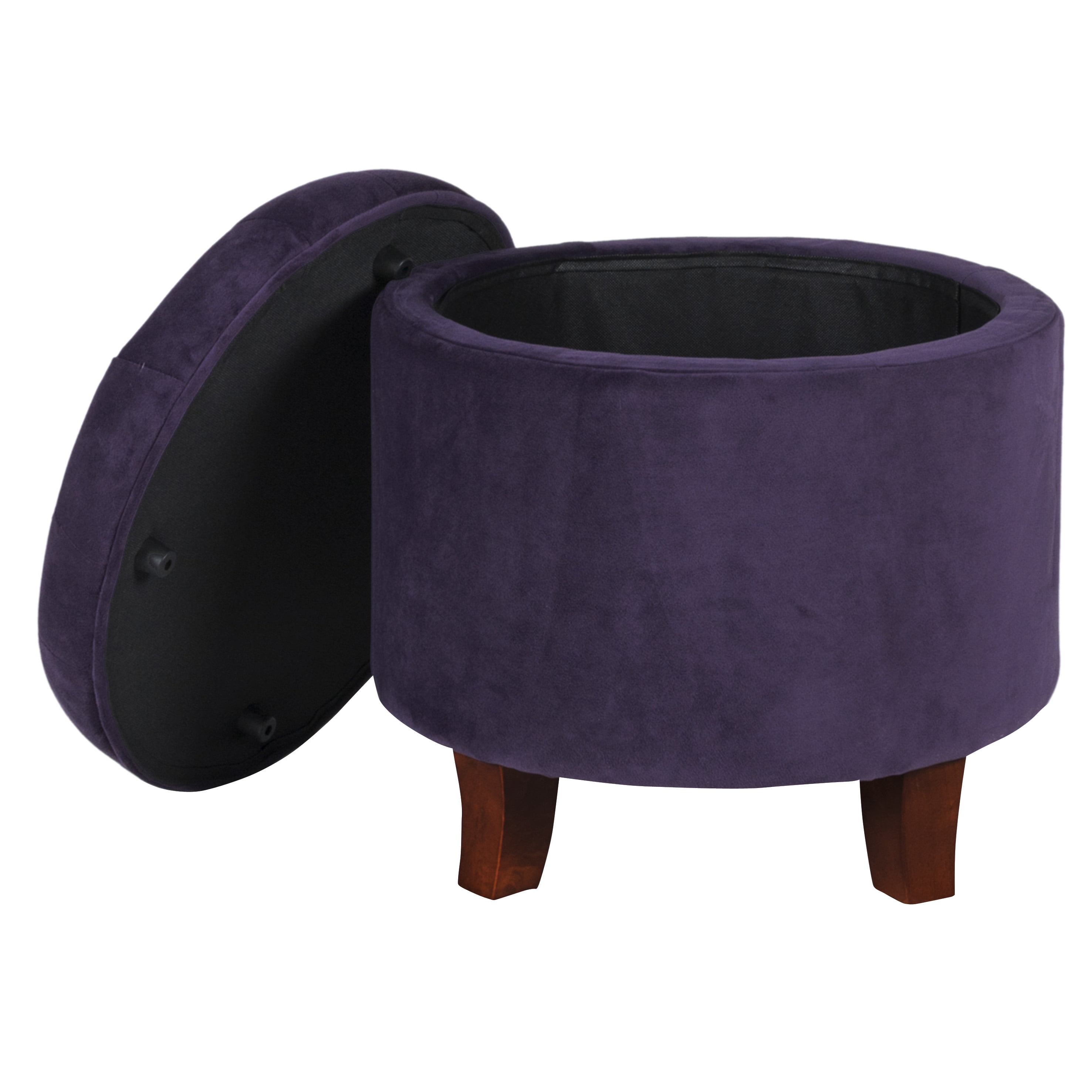HomePop Tufted Round Ottoman with Storage, Multiple Colors