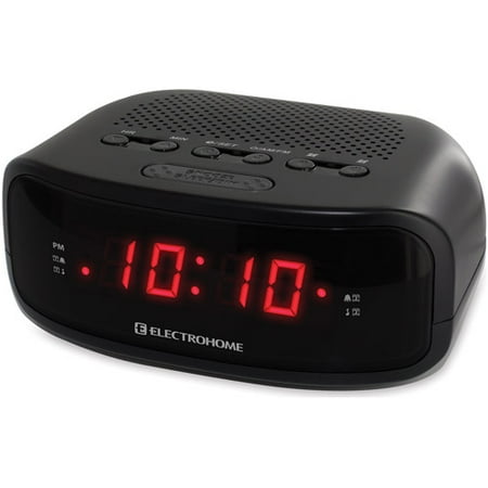 Electrohome Digital AM/FM Clock Radio with Battery Backup, Dual Alarm, Sleep/Snooze Functions, Display Dimming Option