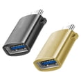 thumbnail image 4 of Almencla 2x2 Pieces USB C Splitter Audio Output Laptop Splitter Easy to Use USB 3.0 Hub black and gold, 4 of 8