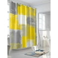 thumbnail image 3 of Shower Curtains Abstract Yellow Gray Painting Bath Curtain Vintage Style Waterproof Bathroom Shower Curtain Set with Hooks Decoration 72 x 72 Inches, 3 of 7