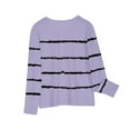 thumbnail image 6 of Holiday Outfits AJTQTH Lovely Girls Long Sleeve Crewneck Striped Shirts Kids Casual Graphic Pullover Tops Loose Lightweight Relaxed Fit Cotton T-Shirts Purple 11-12 Years, 6 of 6