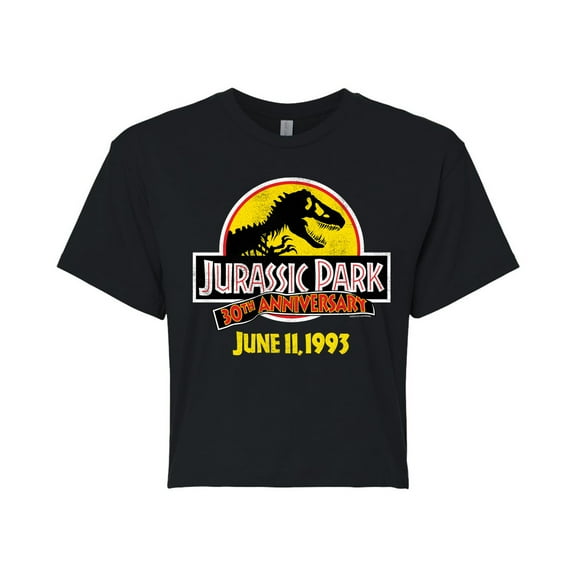 Jurassic Park - 30Th Logo - Juniors Cropped Graphic T-Shirt
