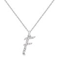 thumbnail image 2 of Personalized Diamond Script Letter Initial Necklace in 14k White Gold, 2 of 2