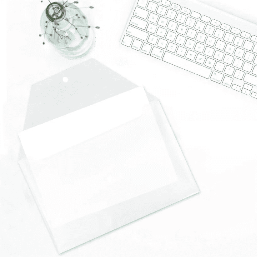 JAM Paper Plastic Snap Envelopes, 9.8x14.5, 12 per Pack, Clear