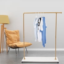 Miumaeov Clothing Racks Garment Metal Stand with Wood Shelves for Clothing Shop Women Store Dress Display