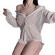 thumbnail image 4 of Camisón de gasa con tirantes y cadena de diamantes para mujer, ropa interior sexy y caliente, uniforme, A032, 4 of 5
