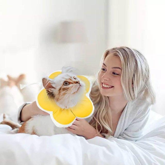 Suave y ajustable para gatos, suave para la recuperación después de la linda recuperación de gatos para cachorros, amarillo, morado, alfiler K, 3 colores, accesorios para mascotas, suministros para