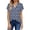 E Dark Blue Pattern, variant on UVN Blouses for Women Summer Short Sleeve Work Shirts Dressy Casual V Neck Print Tops