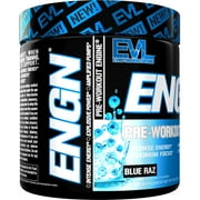 EVL Intense Pre Workout with Creatine - ENGN Energizing Pre Workout for Men Powder Drink for Lasting Energy Focus and Recovery - with Beta Alanine Caffeine and L Theanine - Blue Raz