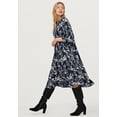 thumbnail image 5 of ellos Women's Plus Size Ruffled Empire Dress - 38/40, Black Purple Floral, 5 of 6