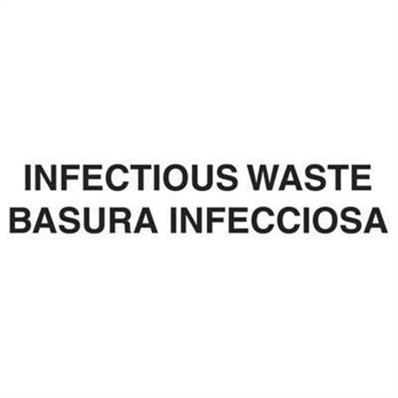 Rubbermaid Medical Decal, "Infectious Waste", 10 x 4, White RCP CL-4
