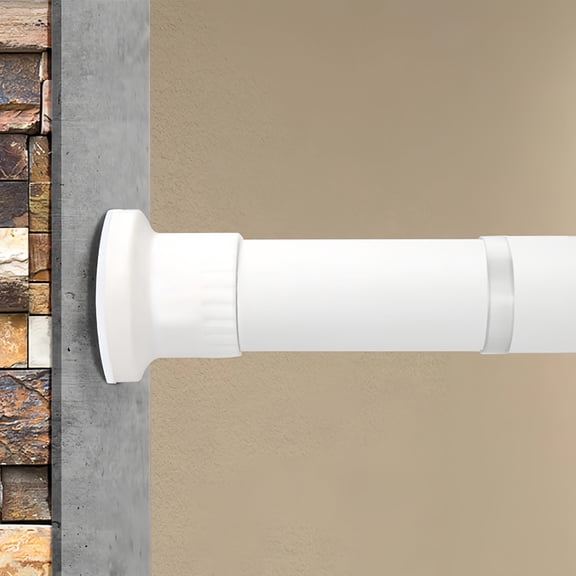 Room Divider Spring Tension Curtain Rod 43 to 122 inches,Adjustable Shower Curtain Rods,No Drilling,Closet Telescopic Rods,Expandable Balcony Tension Pole,White