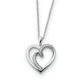 thumbnail image 5 of Sterling Silver & CZ Two Souls Lived As One 18in Heart Necklace and Pendant, 5 of 7