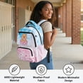thumbnail image 3 of HELLHERO Capybara Cherry Blossoms Kids Backpack with Lightweight, multi-tasche Smooth Zippers 17 Inch School Backpack for Hiking Middle School, 3 of 5