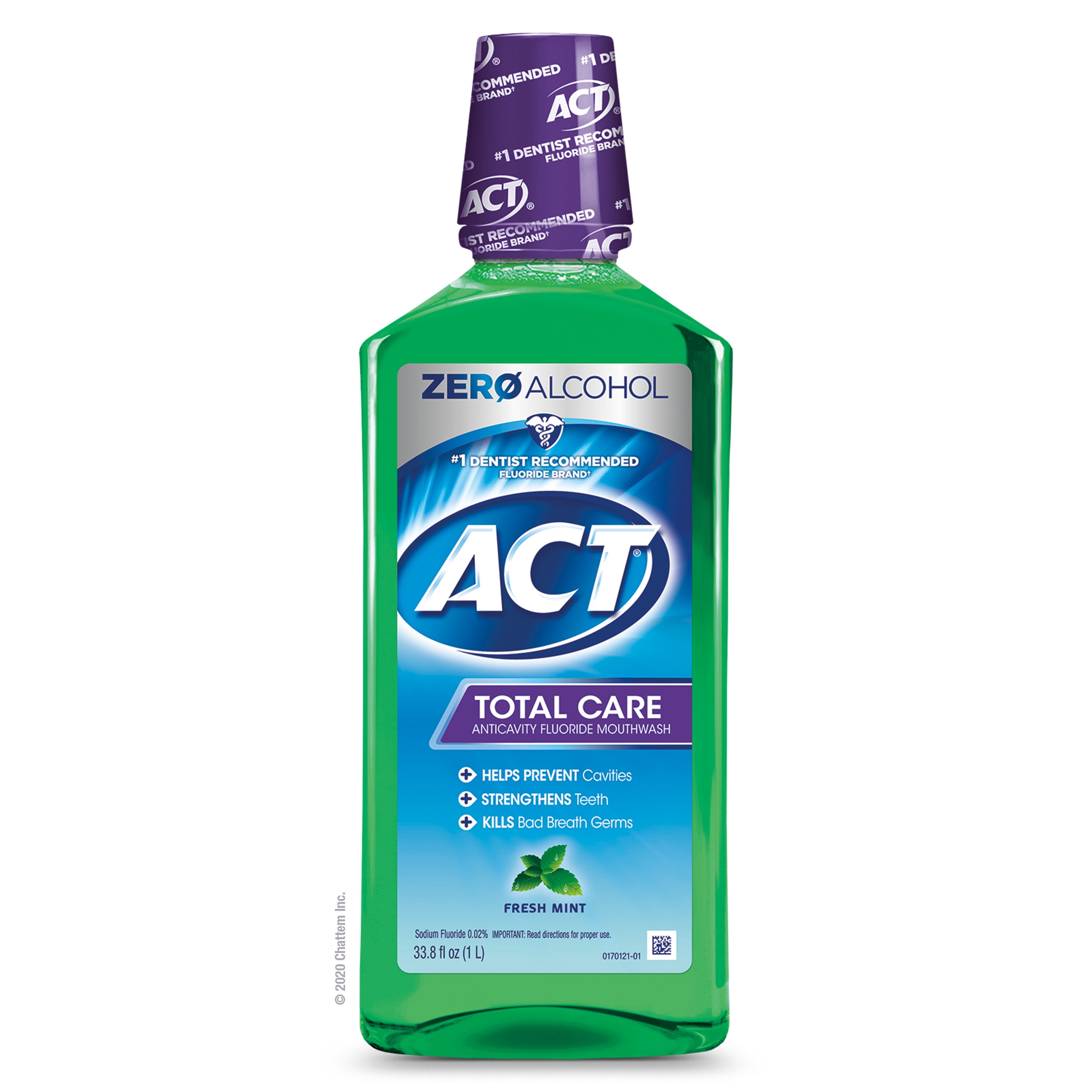 ACT Total Care Anticavity Mouthwash (33.8 Oz, Fresh Mint) - Walmart.com