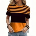thumbnail image 4 of yillto Women Summer Tshirts Striped Short Sleeve Tee Tops Round Neck Casual Dressy Tunic Blouse Outfits, 4 of 6