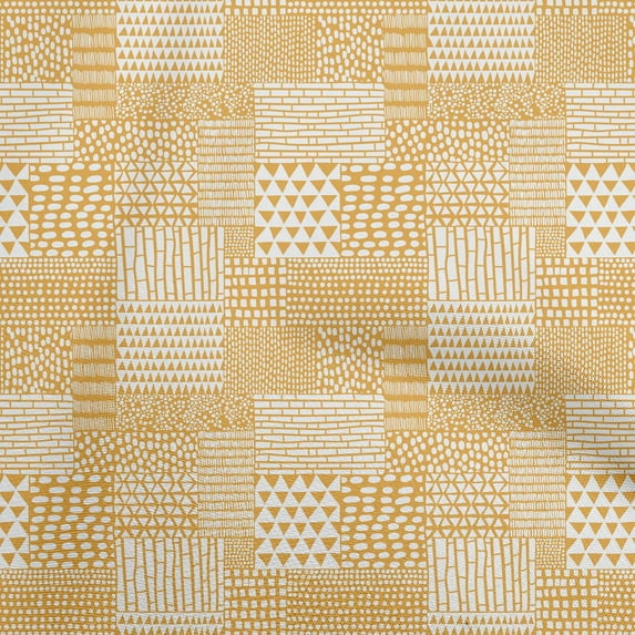 oneOone Cotton Poplin Yellow Fabric Geometrical Diy Clothing Quilting Fabric Print Fabric By Yard 42 Inch Wide