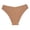 Khaki, variant on Women's Seamless Cheeky No Show Underwear Soft Ribbed Invisible Panties Wave Edge Briefs Beige M
