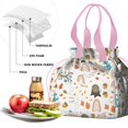thumbnail image 4 of Boho Bohemia Rainbow Drawstring Lunch Bag Women - Drawstring Lunch Bag Insulated for Work Office - Stain-Resistant Large Lunchbags for Women with Multi-Pockets, 4 of 6