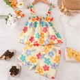 thumbnail image 2 of CAICJ98 Toddler Baby Girl Clothes Knit Sleeveless Tops Shorts Cute Summer Spring Outfits Infant Baby Girl Clothing Set Toddler Girls Outfits (Yellow,18-24 Months), 2 of 5