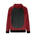 thumbnail image 2 of UQJfacai Mens Christmas Hoodie Reindeer Sweater Warm Fleece Hooded Sweatshirt Color Block Xmas Holiday Party Antlers Long Sleeve Tops, 2 of 6