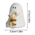 thumbnail image 2 of Cute Ghost Holding Cat Figurine, Non-Scary Halloween Decorations for Desk, Small Milky White Ghost Statue for Tiered Tray, Kawaii Spooky Home Office Decor for Kids Room & Shelf Display, 2 of 8