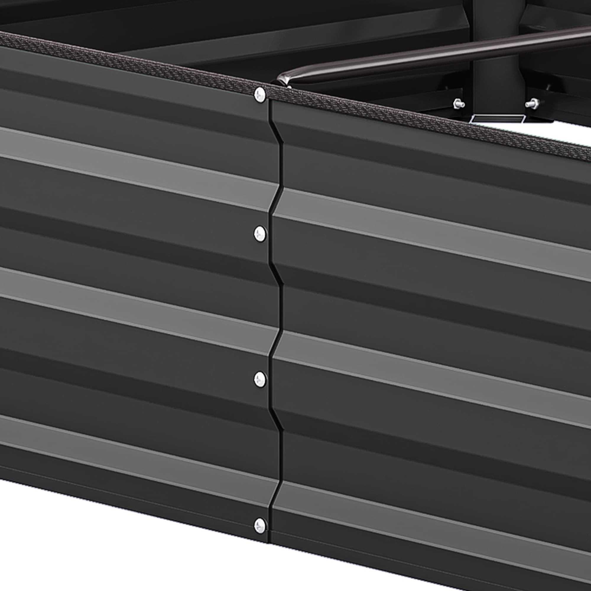 Uforic 12ftx4ft Extra-Large Raised Garden Bed Kit,Outdoor Galvanized Metal Patio Planter Box with Safety Rubber & Ground Nails&Gloves, for Vegetables Flowers,Black