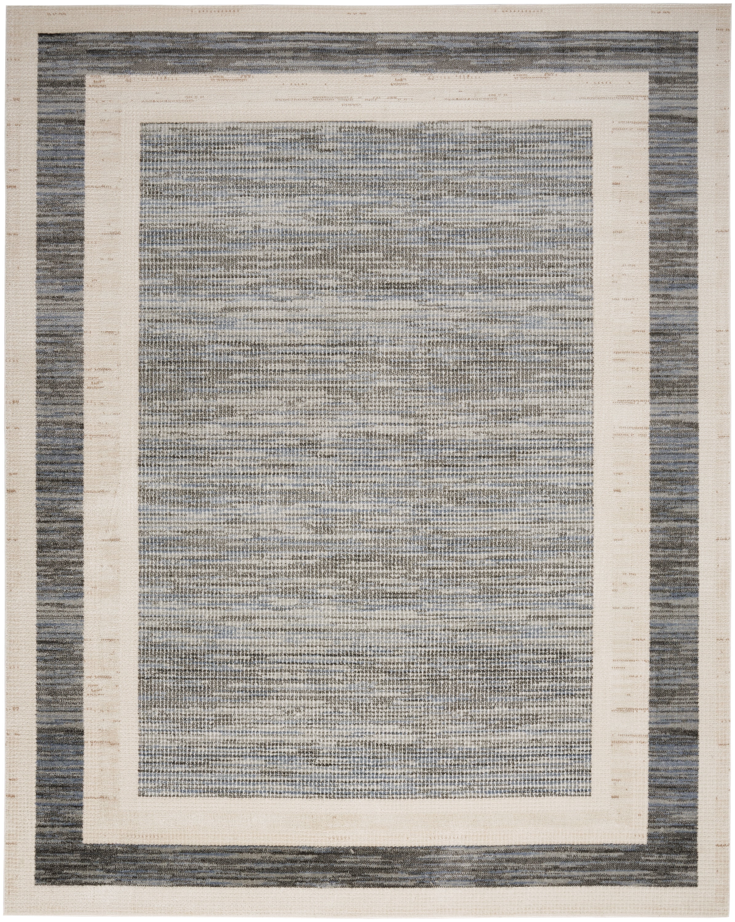 Nourison Serenity Home Geometric Grey Ivory 7'10" x 9'10" Area Rug (8x10)