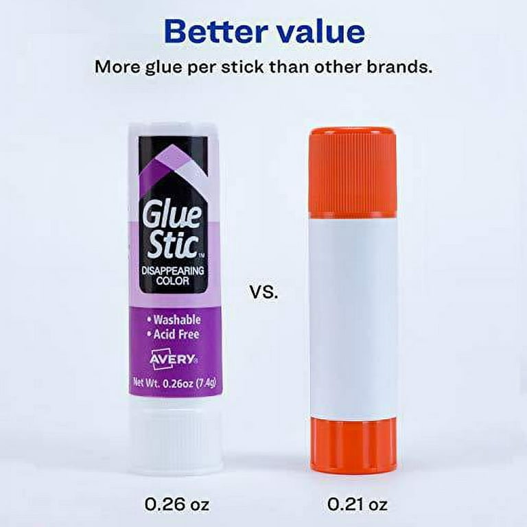 Avery Purple Application Permanent Glue Stics, 0.26 oz, 18/Pack