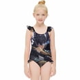 thumbnail image 3 of Solo Leveling Girls Swimsuit Ruffle One-piece Beachwear Kids Cute Swimwear Summer Bathing Suit 7-9Y(120cm), 3 of 8