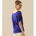 thumbnail image 3 of Doublju Womens Short Sleeve Dolman Drape Loose Fit Tunic Top(Plus Size Available), 3 of 4