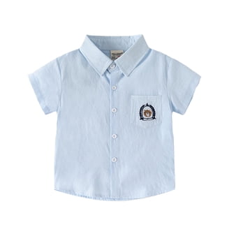 Baby Boys White Button Down Shirt Short Sleeve Solid Summer Dress Formal  Classic Boys T Shirts 6-12 Months - Walmart.com