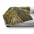 thumbnail image 3 of Nature Soft Flannel Fleece Throw Blanket, Image of up View of Fall Aspen Tree Leaves in Faded Tone Autumn Season Photography, Cozy Plush for Indoor and Outdoor Use, 60" x 80", Yellow, by Ambesonne, 3 of 6