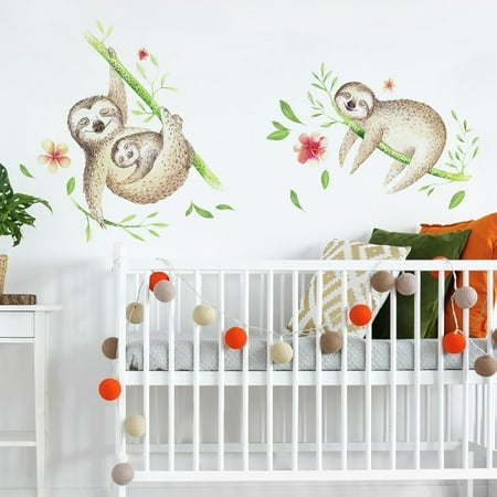 LAZY SLOTH Giant Wall  Decals Baby  Nursery Kids Room 