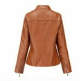 thumbnail image 3 of Usmixi 2025 Leather Jacket for Women Winter Womens Faux Leather Jacket Stand Collar Zip up Trendy Moto Biker Coat Long Sleeve Casual Solid Plus Size PU Outerwear with Pocket Weekly, 3 of 3