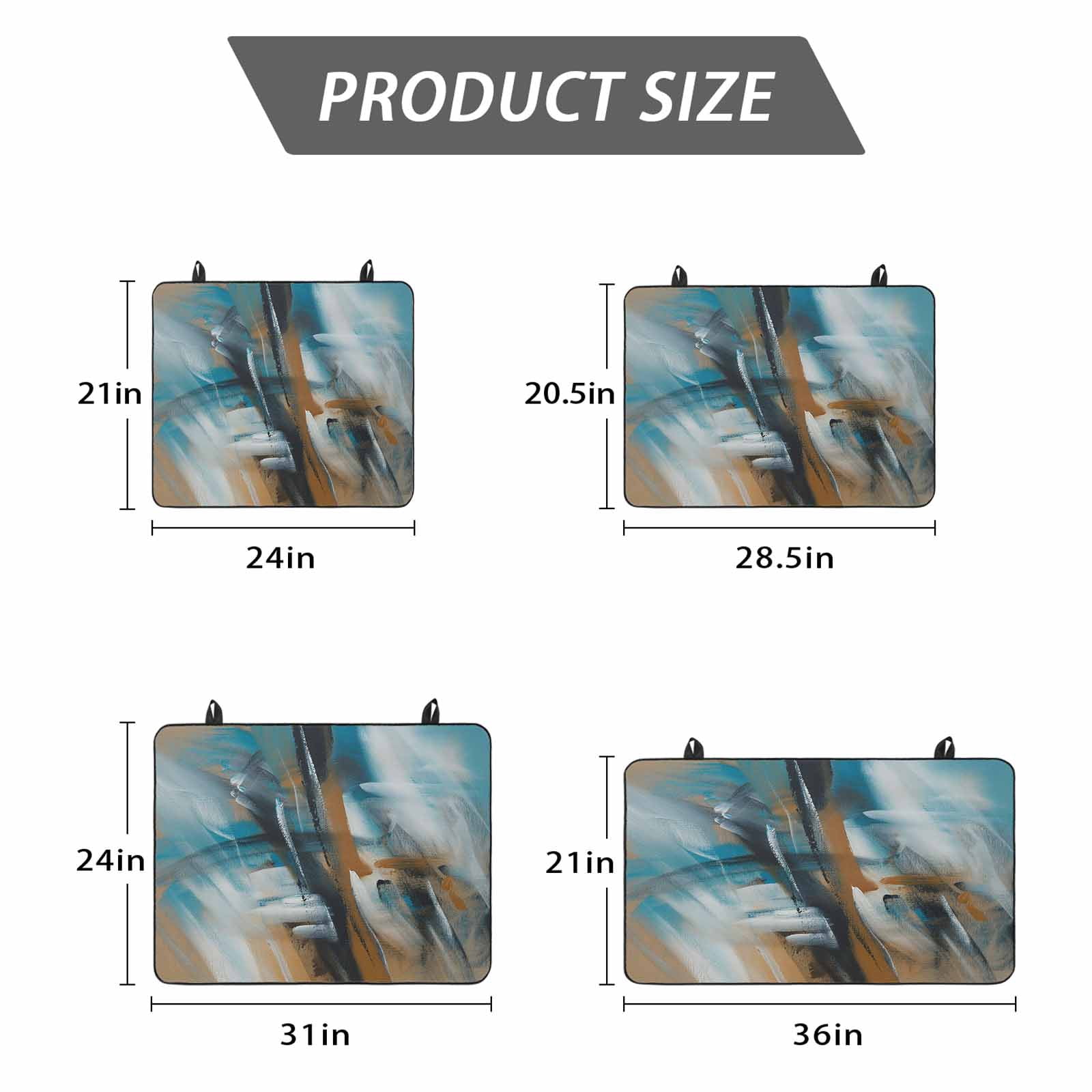 Turquoise Ombre Stove Top Cover for Electric Stove, Heat-proof & Non Slip Glass Top Stove Cover Protector, Brown Abstract Modern Gradient Retro Art Kitchen Flat Cooktop Rubber Mat 24x21 Inches