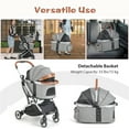 thumbnail image 2 of Demi Bonn 41" 4 Wheels Pet Stroller Dog Cat Cage Jogger Stroller, Travel Folding Carrier Puppy Stroller with Removable Waterproof Cover, Gray, 2 of 9