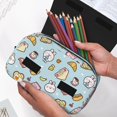 thumbnail image 6 of Goofa Rabbit Burger Coffee Pattern Double Layer Pen Pencil Case, Protective Large Capacity Storage Organizer Pen Pouch, Office College Supplies for Teens Adults, 6 of 7